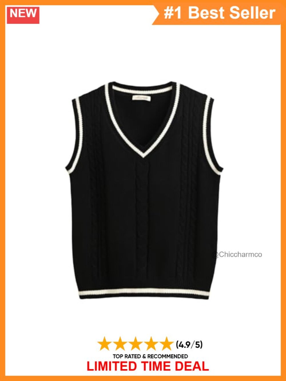 Sleeveless V Neck Argyle Plaid Loose Knitted Sweater Vest Tank Top Preppy Casual